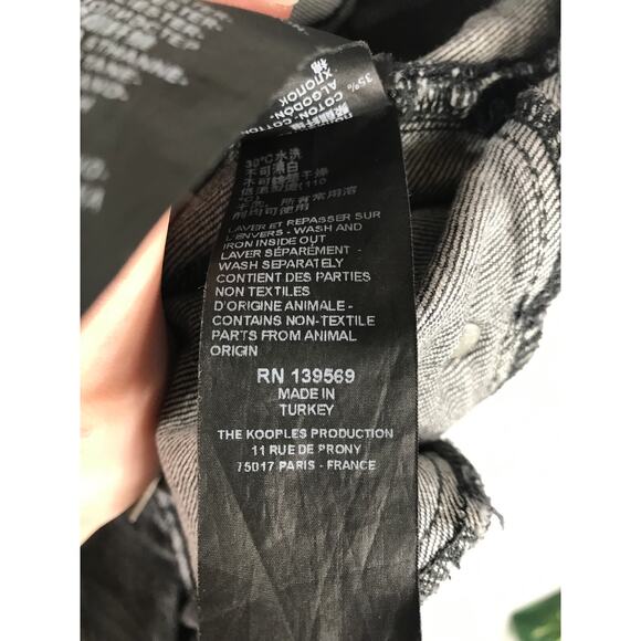 The Kooples Womens 26 Lizy Seamed Paneled Jeans Black Moto Biker Grunge Edgy - Picture 11 of 15